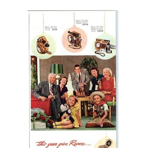 1948 Print Ad Revere 8mm & 16mm Projector Christmas Family Watching Home Movies! - Picture 3 of 6